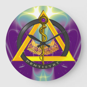 ROD OF ASCLEPIUS DENTIST DENTISTRY SYMBOL LARGE CLOCK