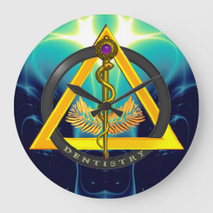 ROD OF ASCLEPIUS DENTIST DENTISTRY SYMBOL LARGE CLOCK