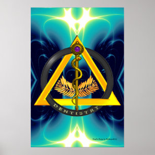 ROD OF ASCLEPIUS DENTIST DENTISTRY SYMBOL POSTER