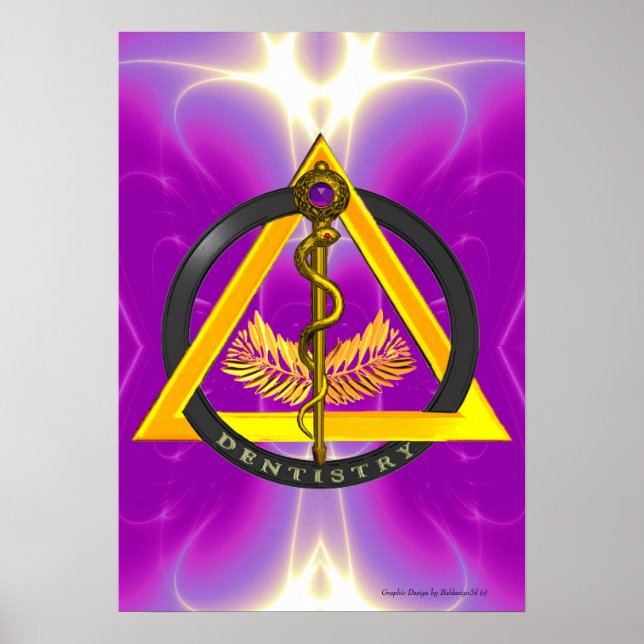 ROD OF ASCLEPIUS DENTIST DENTISTRY SYMBOL POSTER (Front)