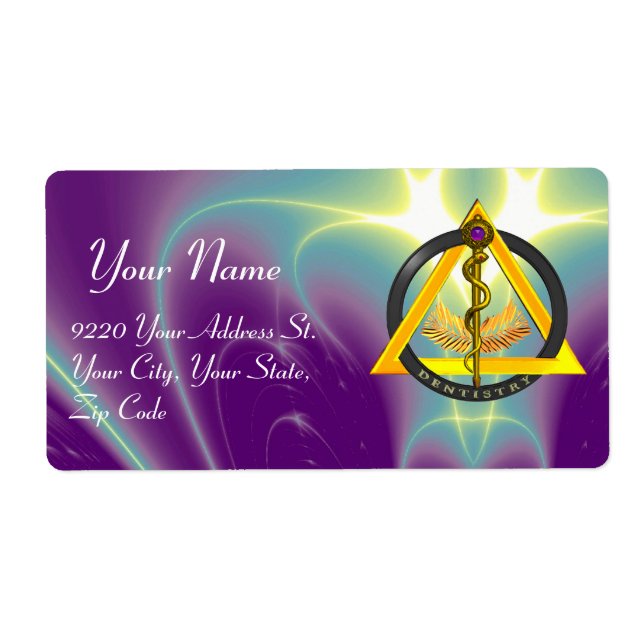 ROD OF ASCLEPIUS DENTIST DENTISTRY SYMBOL Purple (Front)