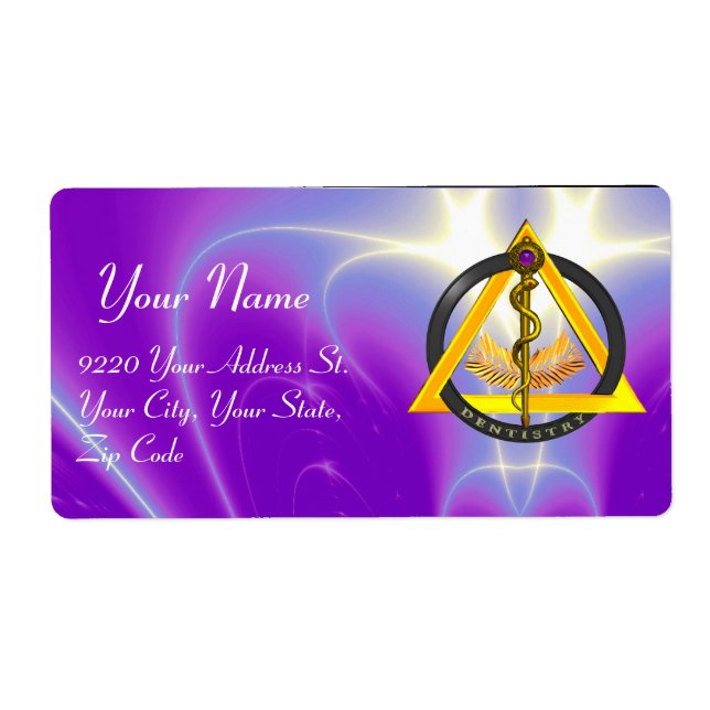 ROD OF ASCLEPIUS DENTIST DENTISTRY SYMBOL ,purple (Front)