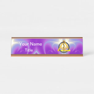 ROD OF ASCLEPIUS DENTIST DENTISTRY SYMBOL, Purple Desk Name Plate