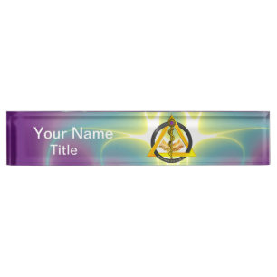 ROD OF ASCLEPIUS DENTIST DENTISTRY SYMBOL, Purple Nameplate