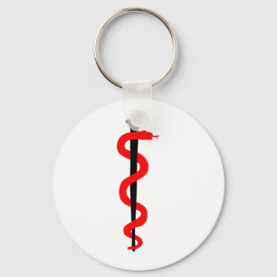 Rod of Asclepius Key Ring