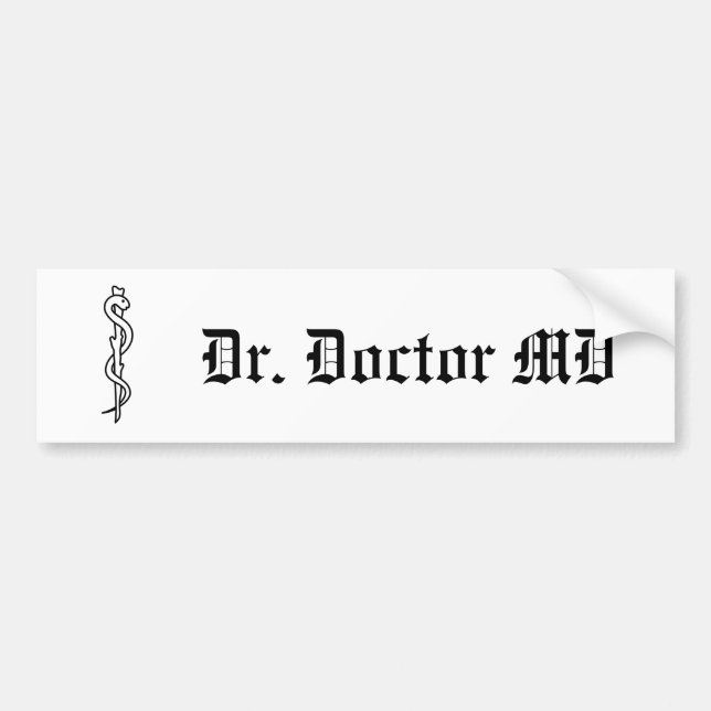 Rod of Asclepius [medical symbol] Bumper Sticker (Front)