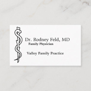 Rod of Asclepius [medical symbol] Business Card