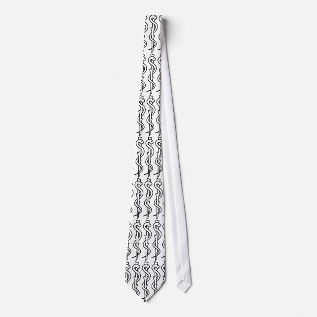 Rod of Asclepius [medical symbol] Tie (Front)