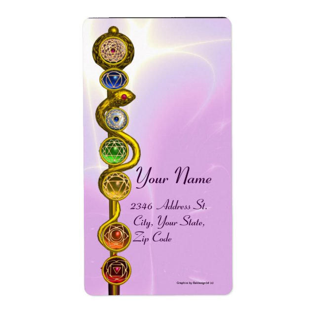 ROD OF ASCLEPIUS WITH 7 CHAKRAS ,SPIRITUAL ENERGY (Front)