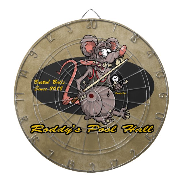 Roddy Rat Cartoon Rat Fink Billiards Pool Hall Dartboard (Front)