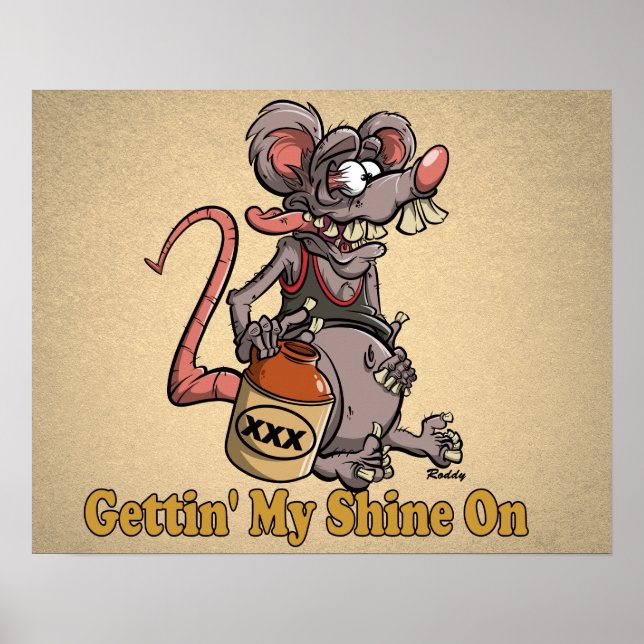 Roddy Rat Fink Style Moonshine #3 Cartoon Poster (Front)