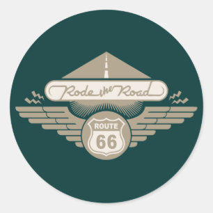 Rode the Road -gold Classic Round Sticker