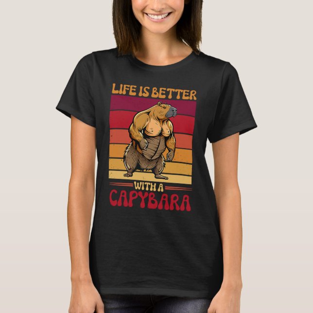 Rodent  Bodybuilder  With A Capybara T-Shirt (Front)