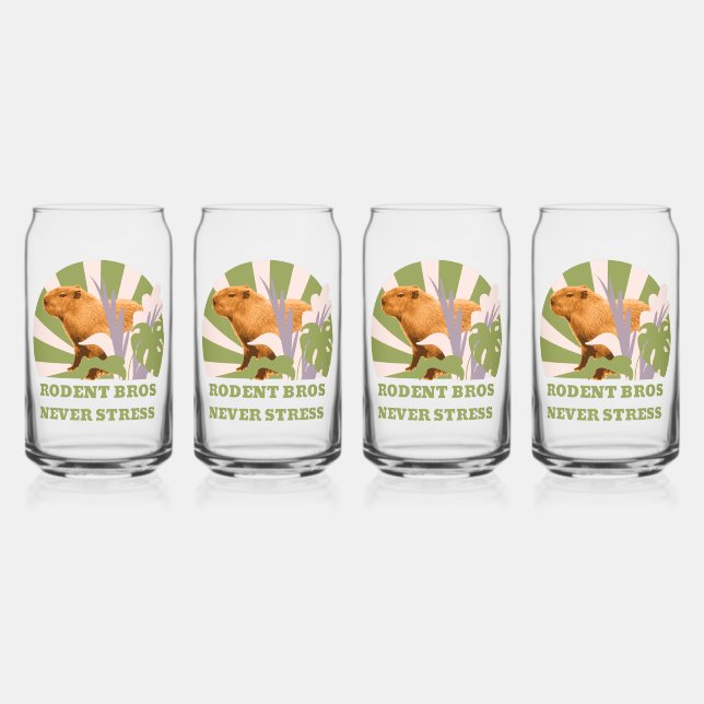 Rodent Bros Never Stress Capybara Can Glass (Front)