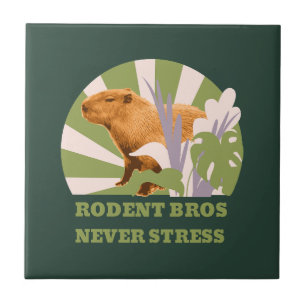 Rodent Bros Never Stress Capybara Ceramic Tile