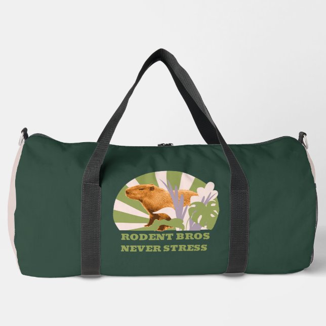 Rodent Bros Never Stress Capybara Duffle Bag (Front)