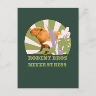 Rodent Bros Never Stress Capybara Holiday Postcard