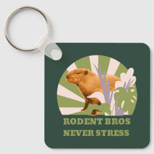 Rodent Bros Never Stress Capybara Key Ring