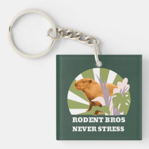 Rodent Bros Never Stress Capybara Key Ring