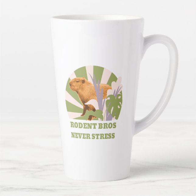 Rodent Bros Never Stress Capybara Latte Mug (Right)