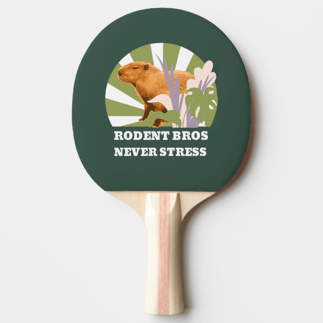 Rodent Bros Never Stress Capybara Ping Pong Paddle (Front)