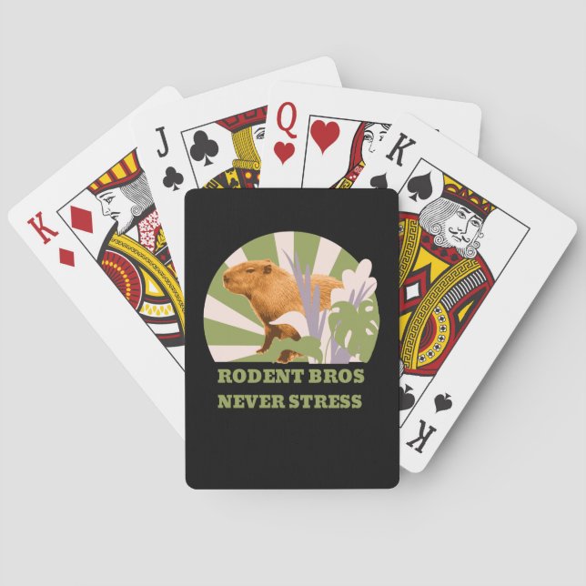 Rodent Bros Never Stress Capybara Playing Cards (Back)