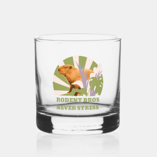 Rodent Bros Never Stress Capybara Whiskey Glass