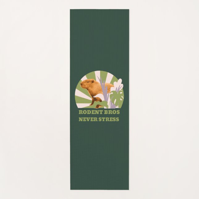 Rodent Bros Never Stress Capybara Yoga Mat (Front)