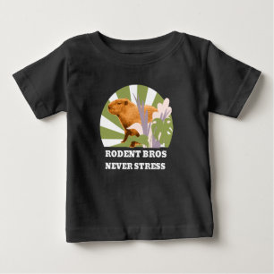 Rodent Bros Never Stress Funny Capybara Baby T-Shirt