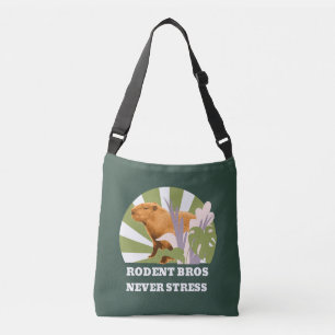 Rodent Bros Never Stress Funny Capybara Crossbody Bag