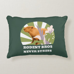 Rodent Bros Never Stress Funny Capybara Decorative Cushion