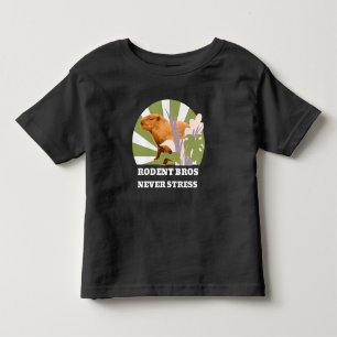 Rodent Bros Never Stress Funny Capybara Toddler T-Shirt