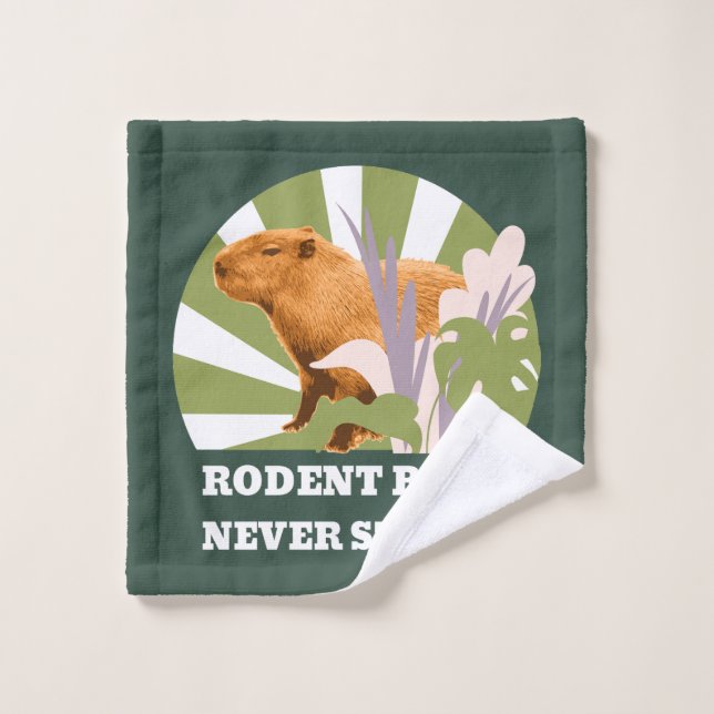 Rodent Bros Never Stress Funny Capybara Wash Cloth (Wash Cloth)