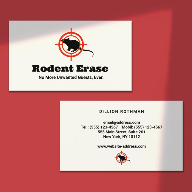Rodent Control Rat Exterminator  Business Card (Creator Uploaded)
