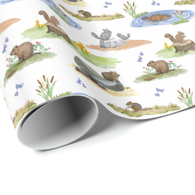 Rodent Toile Wrapping Paper (Original Colors)  (Roll Corner)