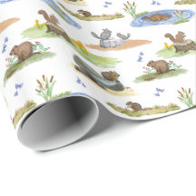 Rodent Toile Wrapping Paper (Original Colours) 