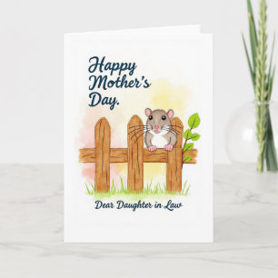Rodents Floral Mothers Day Wish Card