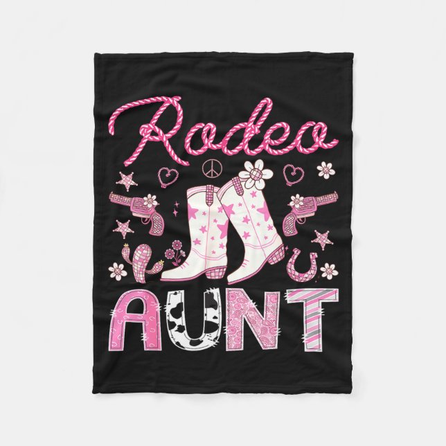 Rodeo Aunt Nk Cowgirl Western Coquette Birthday Gi Fleece Blanket (Front)
