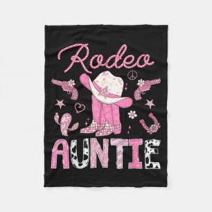 Rodeo Auntie 1st Birthday Pink Boots Disco Cowgirl Fleece Blanket