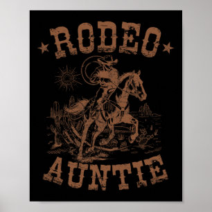 Rodeo Auntie Western Cowboy Family Matching Mother Poster