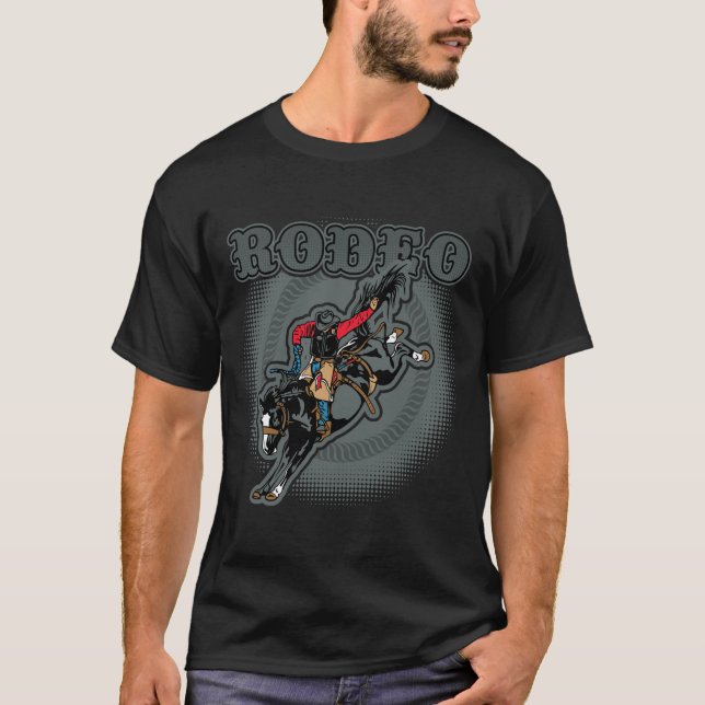 Rodeo Bareback Bronc Rider T-Shirt (Front)