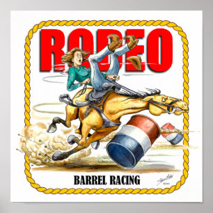 Rodeo Barrel Racer Poster