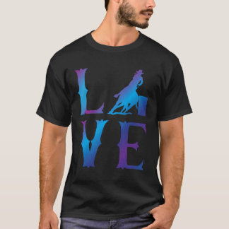Rodeo Barrel Racing Love Distressed Blue T-Shirt