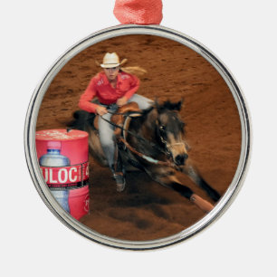 RODEO BARREL RACING NEBO RURAL AUSTRALIA METAL ORNAMENT