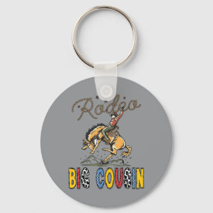 Rodeo Big Cousin Cowboy Cowgirl Birthday Kids Key Ring