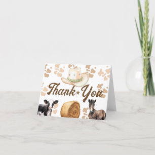 Rodeo Birthday Boy Western Thank You Card