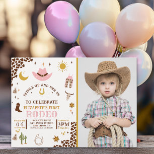Rodeo Birthday Girl, Photo CowGirl Birthday Invitation