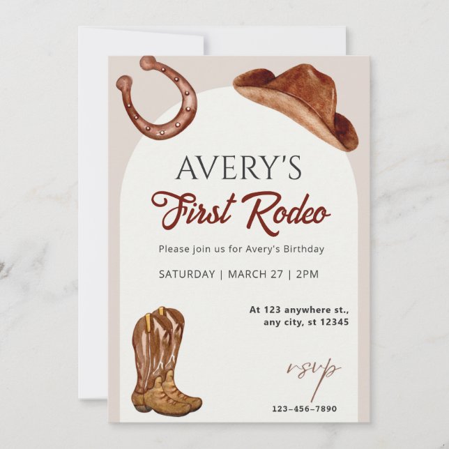 Rodeo Birthday Invitation (Front)