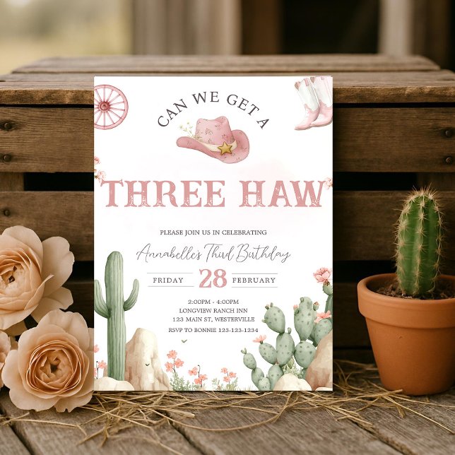 Rodeo Birthday Invitation Three, Third Birthday  (Creator Uploaded)