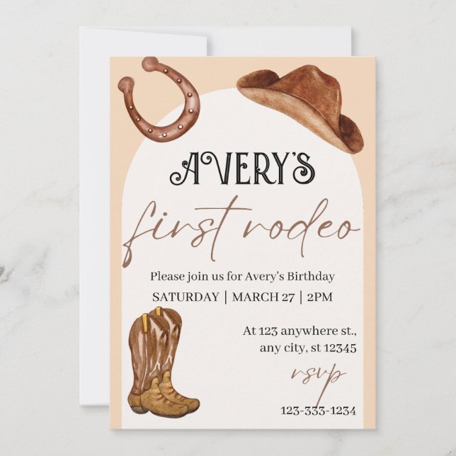 Rodeo Birthday Party Invitation (Front)
